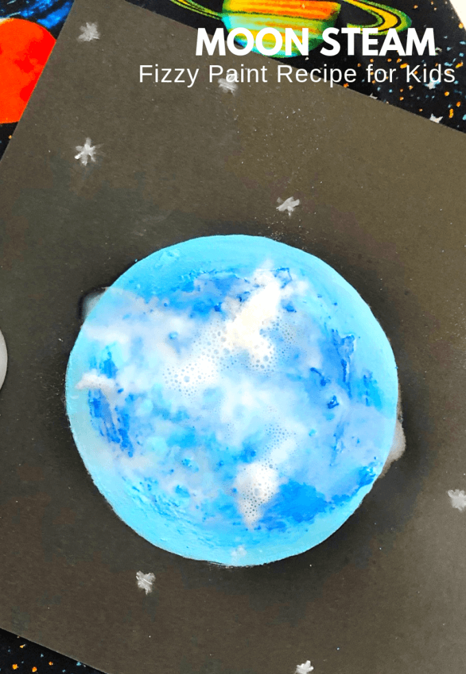 Thí nghiệm giáo dục STEAM: vẽ mặt trăng hơi nước bằng muối nở và giấm